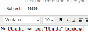 No Ubuntu, sem "Ubuntu"