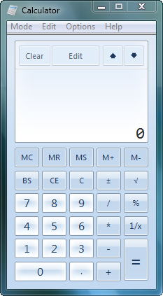 A calculadora do Windows 7